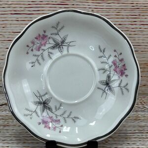 Favolina Karolina Jarolina Poland 3879 Saucer Silver Scalloped Floral 7